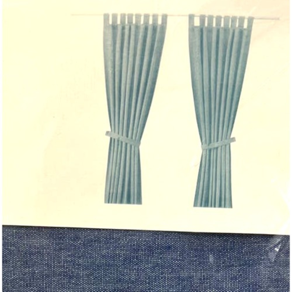 New Set Of 2 Ikea LENDA‎ Curtain Panels BLUE Chambray Tab Top 55 x 98 803.961.77